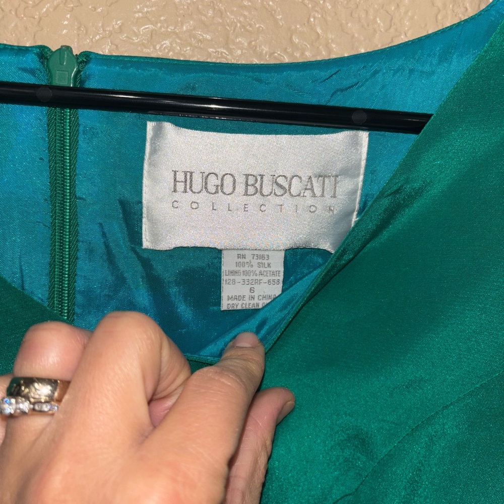 Hugo Buscati Vibrant Green Silk Dress